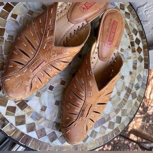 Pikolinos Brown Leather Slip-On Shoes